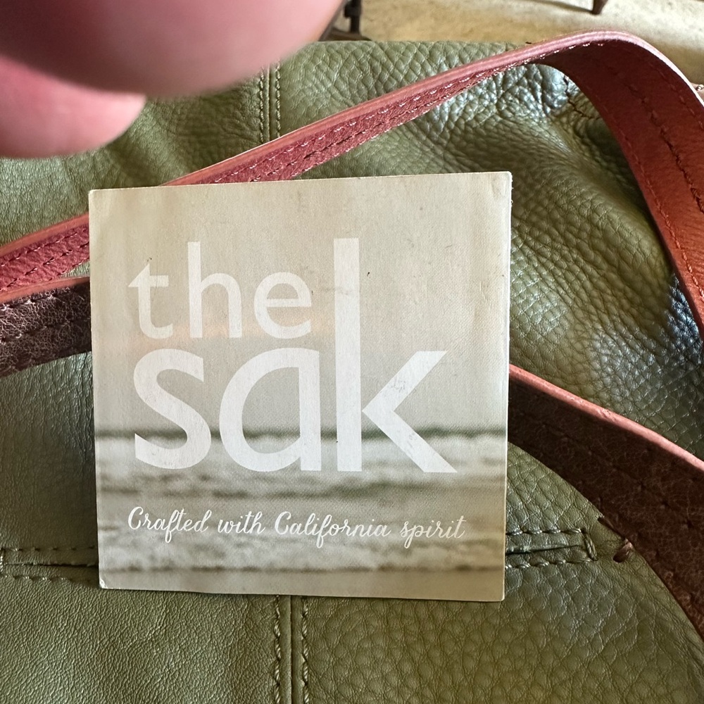 The Sak Green and Brown Leather Shoulder Bag